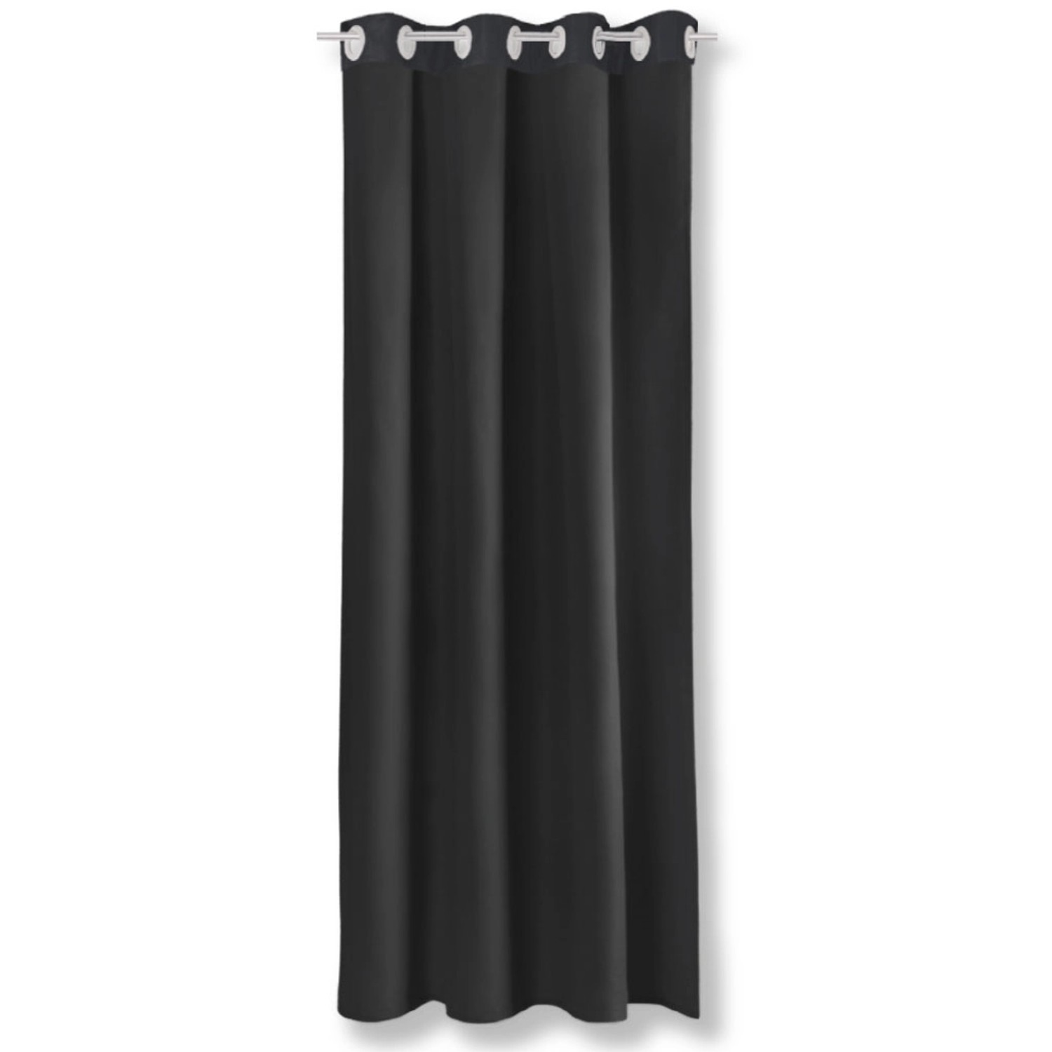 Bestgoodies Dekoschal Ellen Ösen Blickdicht 140 cm x 245 cm Schwarz 2er Pac günstig online kaufen