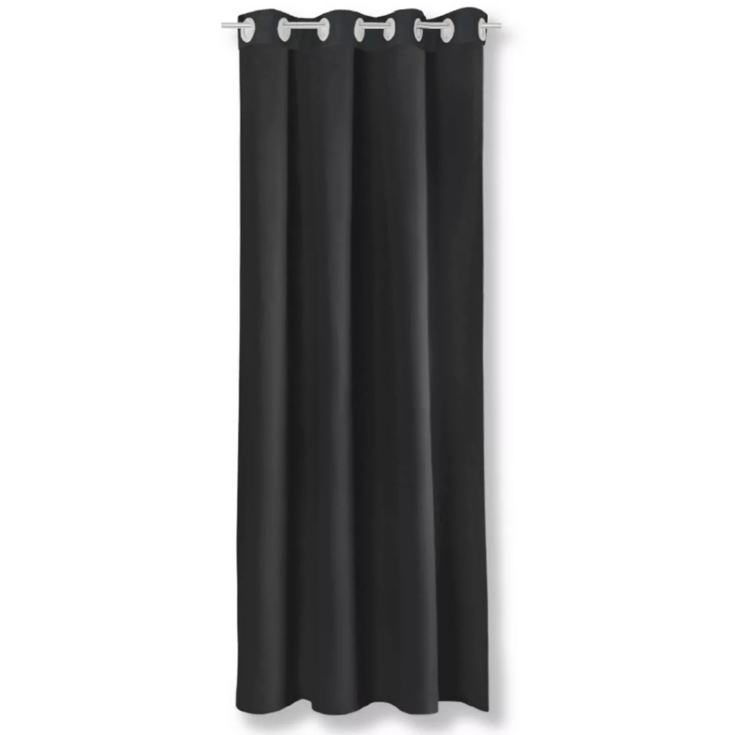 Bestgoodies Dekoschal Ellen Ösen Blickdicht 140 cm x 175 cm Schwarz 2er Pac günstig online kaufen