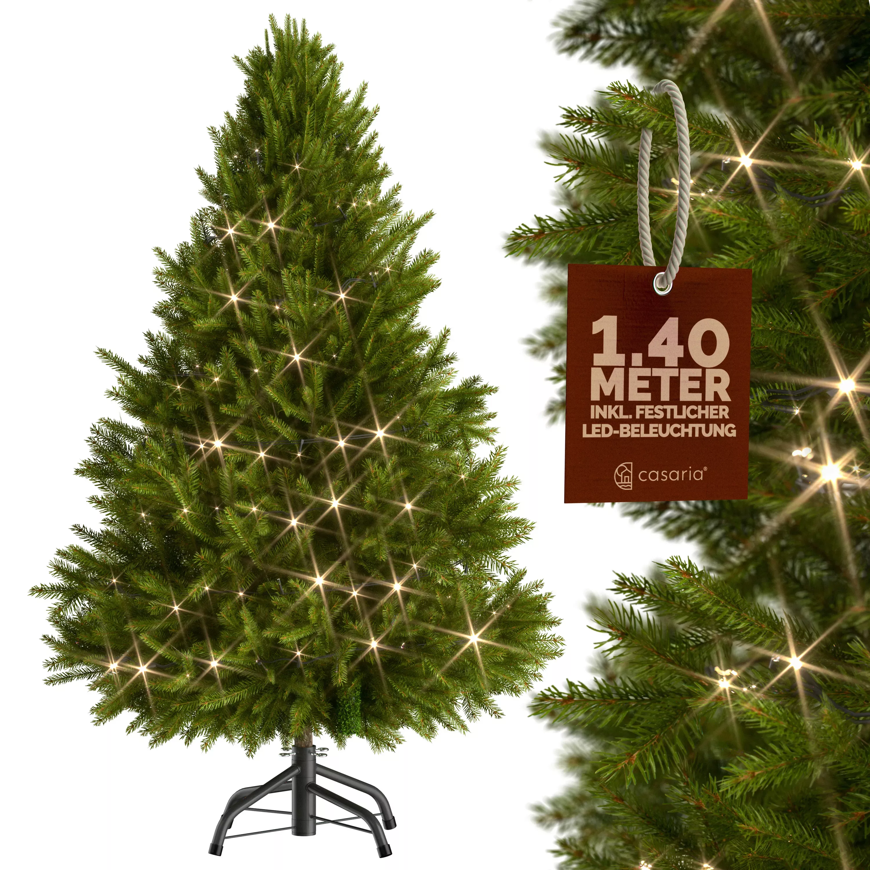 Künstlicher Weihnachtsbaum 140cm mit Lichterkette günstig online kaufen