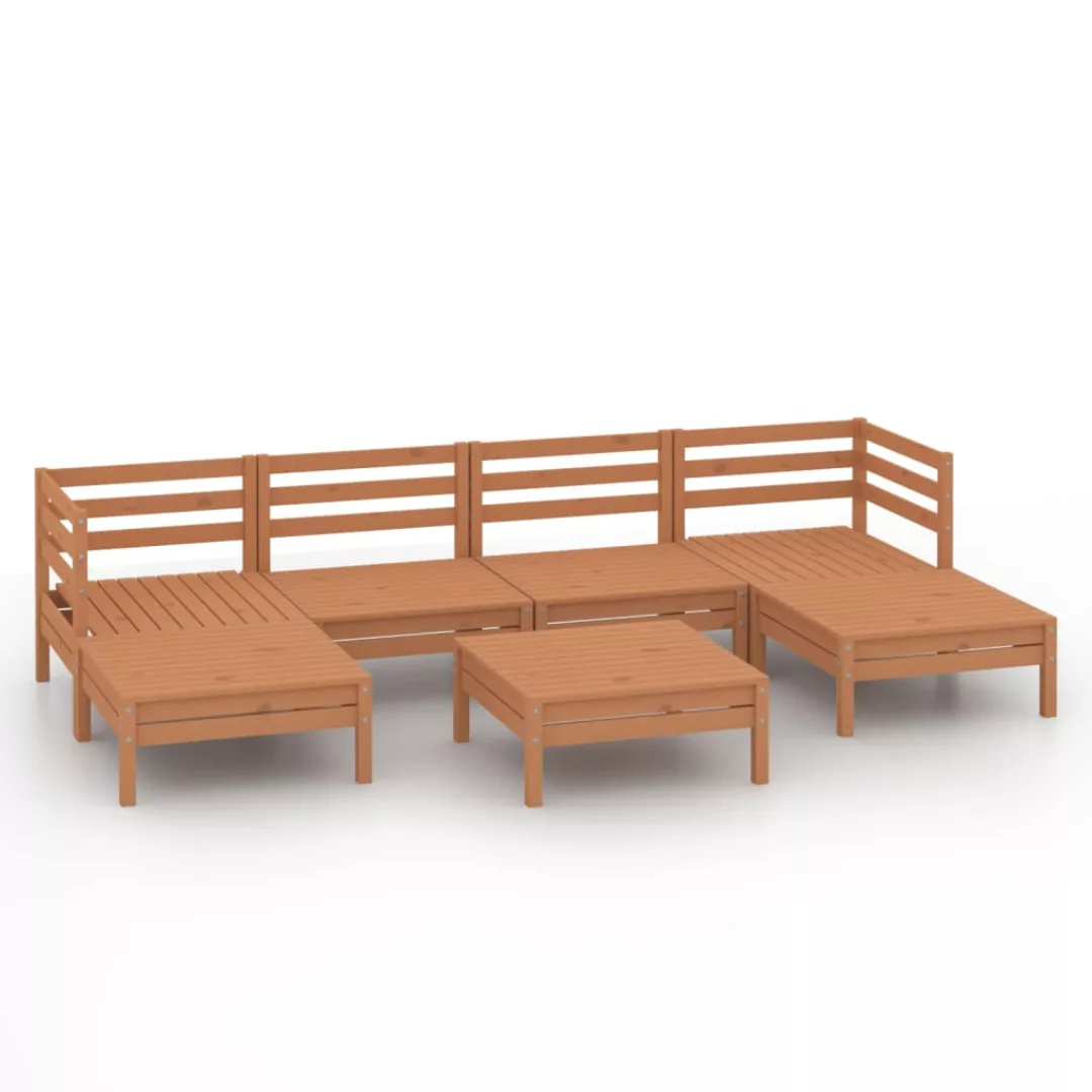 7-tlg. Garten-lounge-set Honigbraun Massivholz Kiefer günstig online kaufen