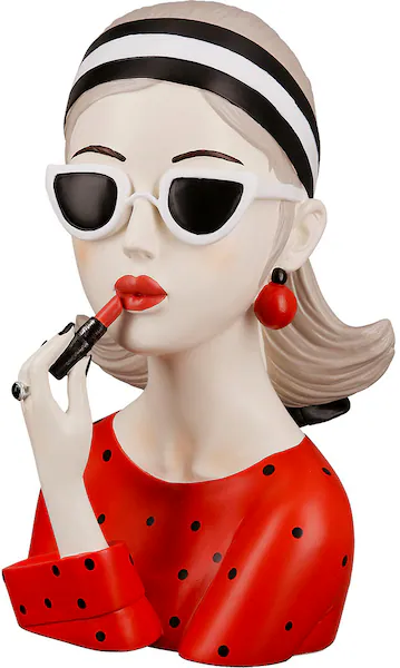 GILDE Dekofigur »Figur Lady mit rotem Lippenstift« günstig online kaufen
