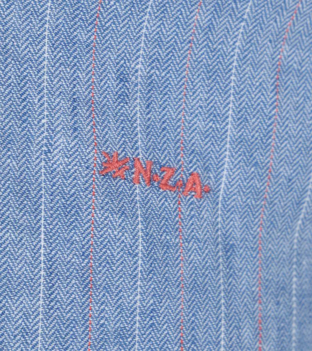 NZA Hemd Okana Herringbone Blau - Größe L günstig online kaufen