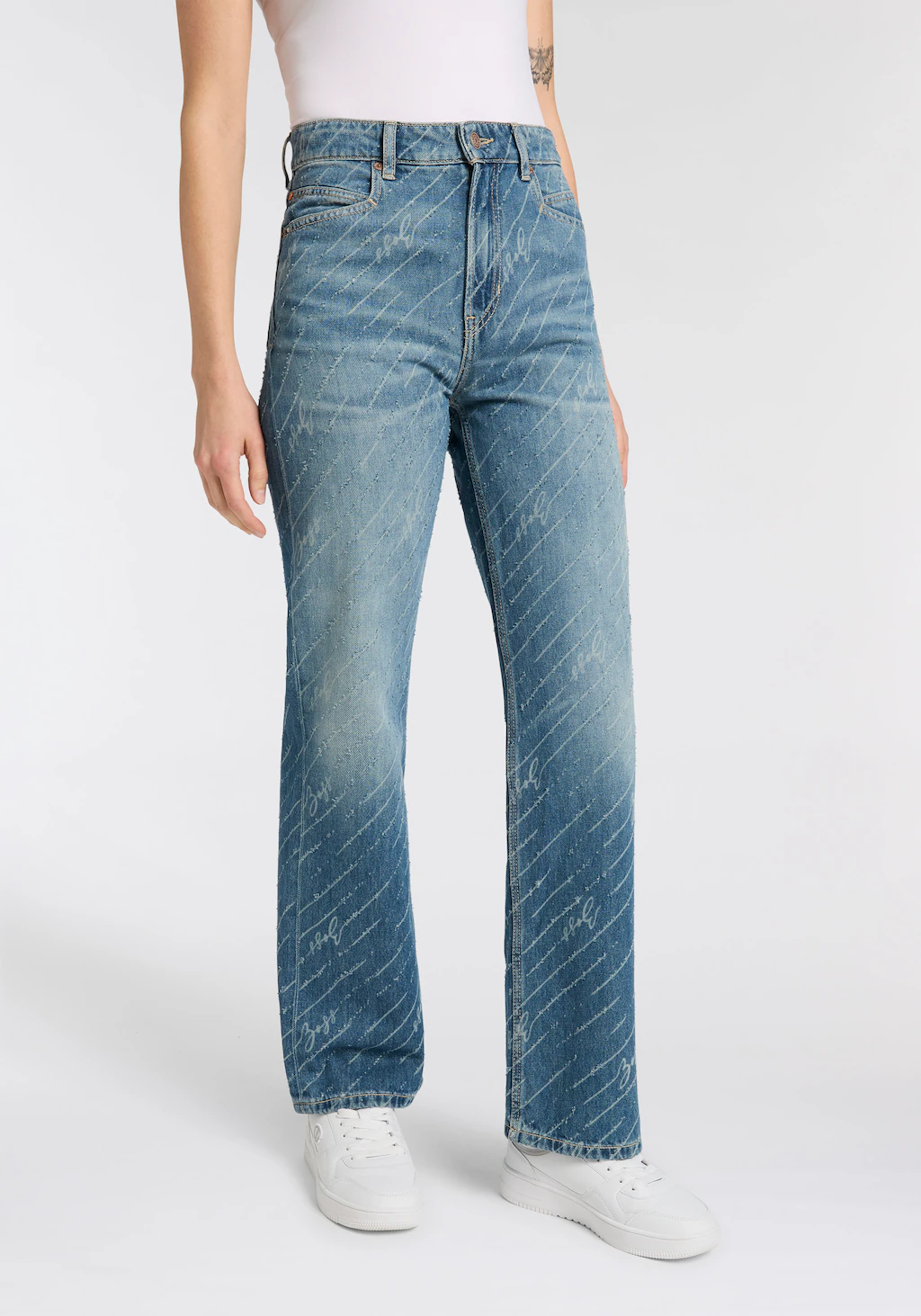 BOSS ORANGE Straight-Jeans "Ada High Rise Slim Premium Damenmode", mit All- günstig online kaufen