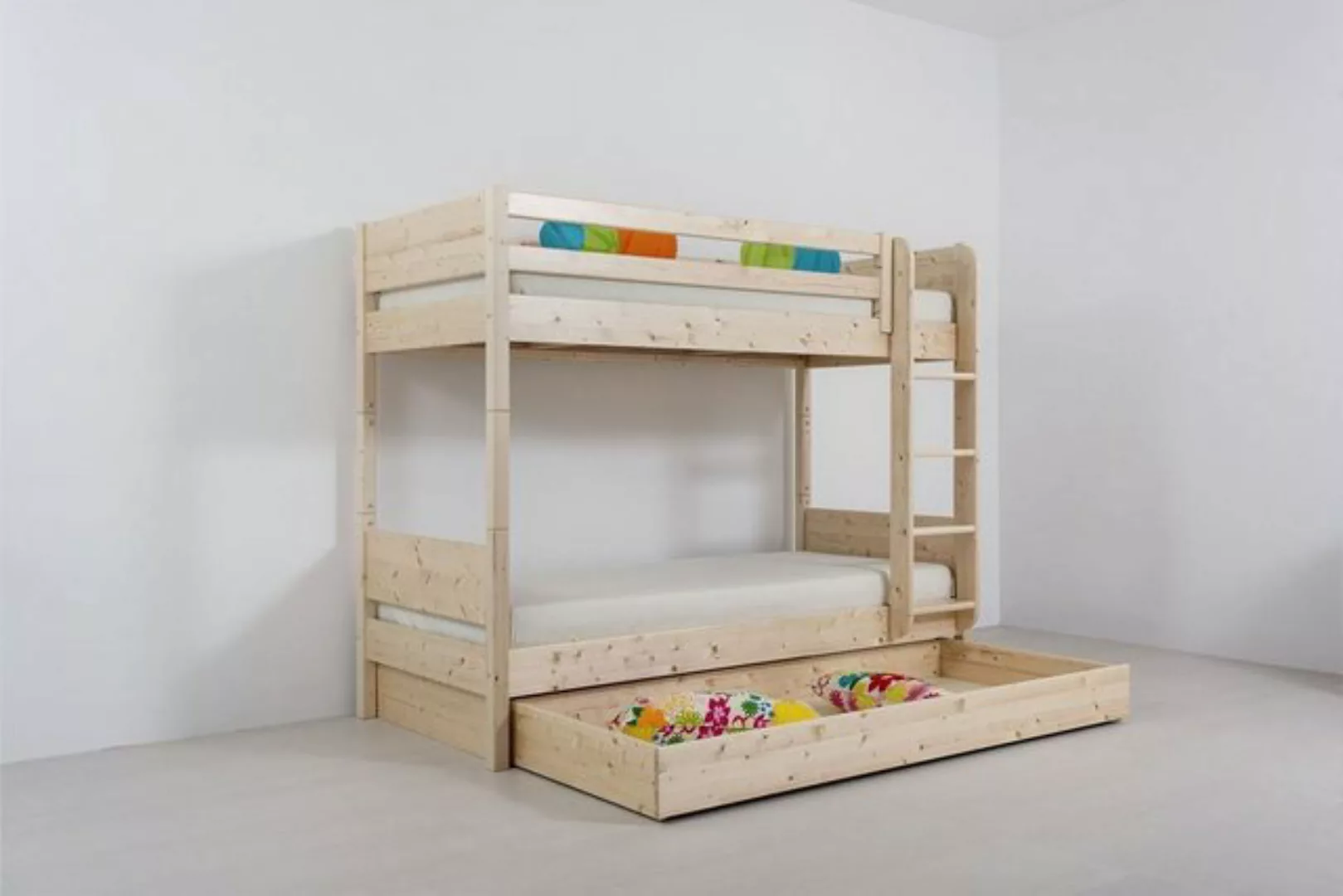 Natur24 Kinderbett Bettschublade zu Stockbett Castello 78x200cm Fichte Weiß günstig online kaufen