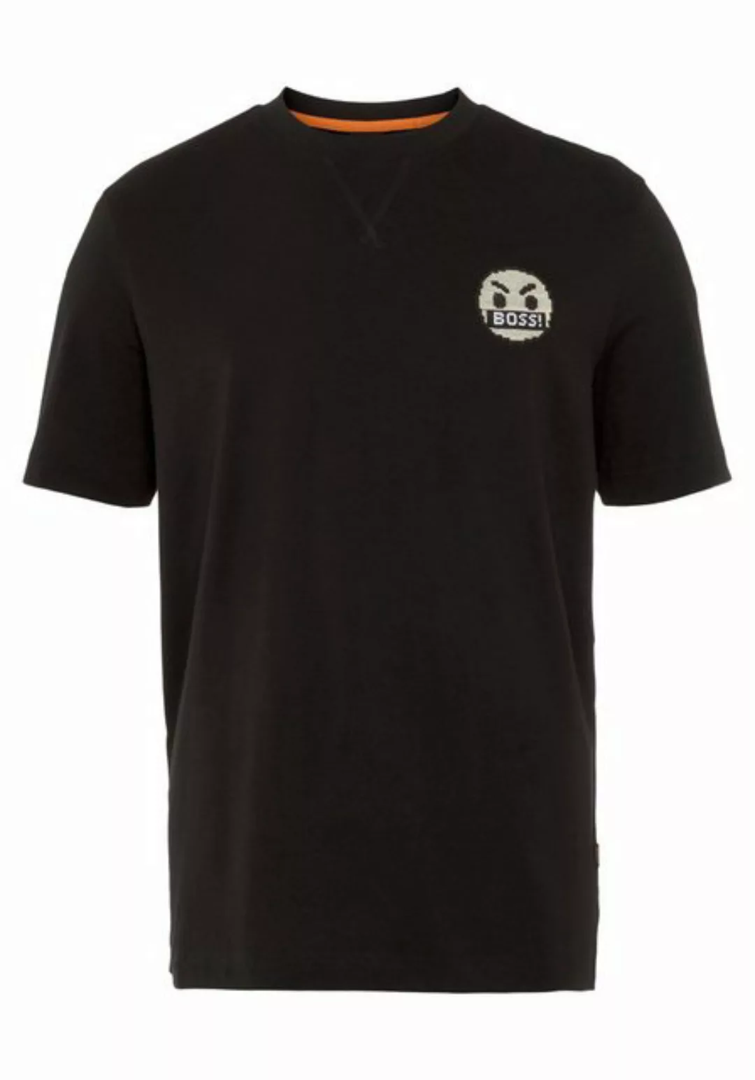 BOSS ORANGE T-Shirt Teglitchlogo mit Boss Label auf der Brust günstig online kaufen
