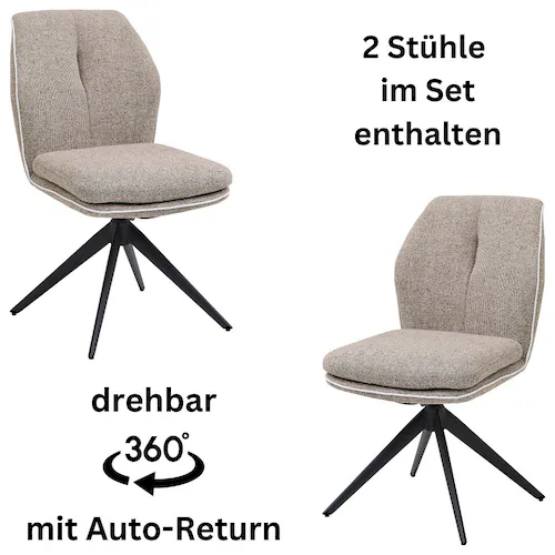 Stolkom Armlehnstuhl "Enja", (Set), 2 St., Stoffbezug, 360 grad drehbar mit günstig online kaufen