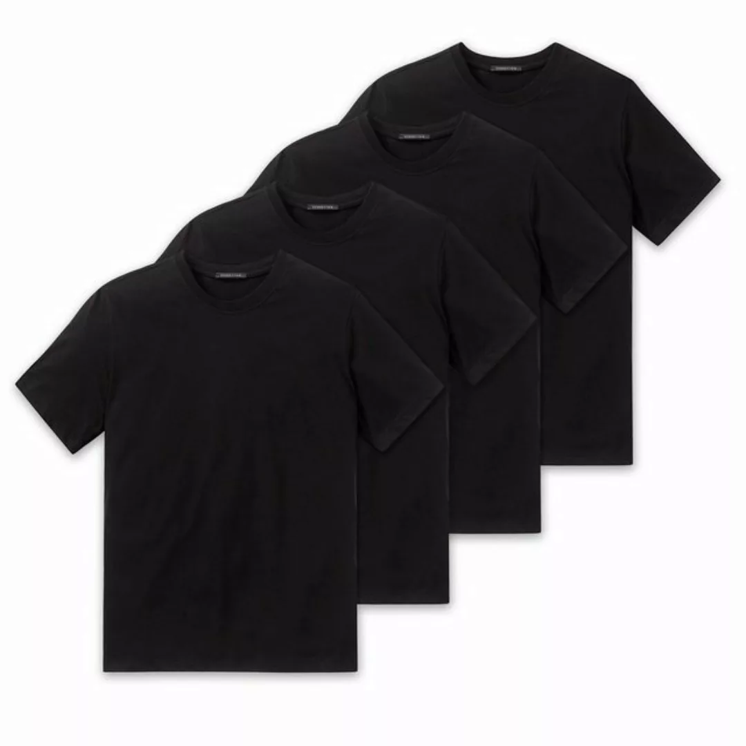 Schiesser T-Shirt Essentials (4-tlg) Rundhals-Ausschnitt günstig online kaufen