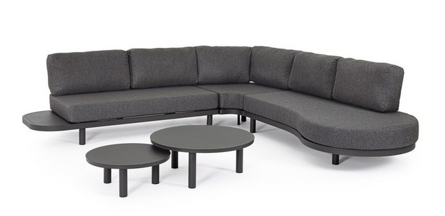 Bizzotto Ecksofa Gartenecksofa Hercules Inkl. Couchtisch-Set, Anthrazit günstig online kaufen