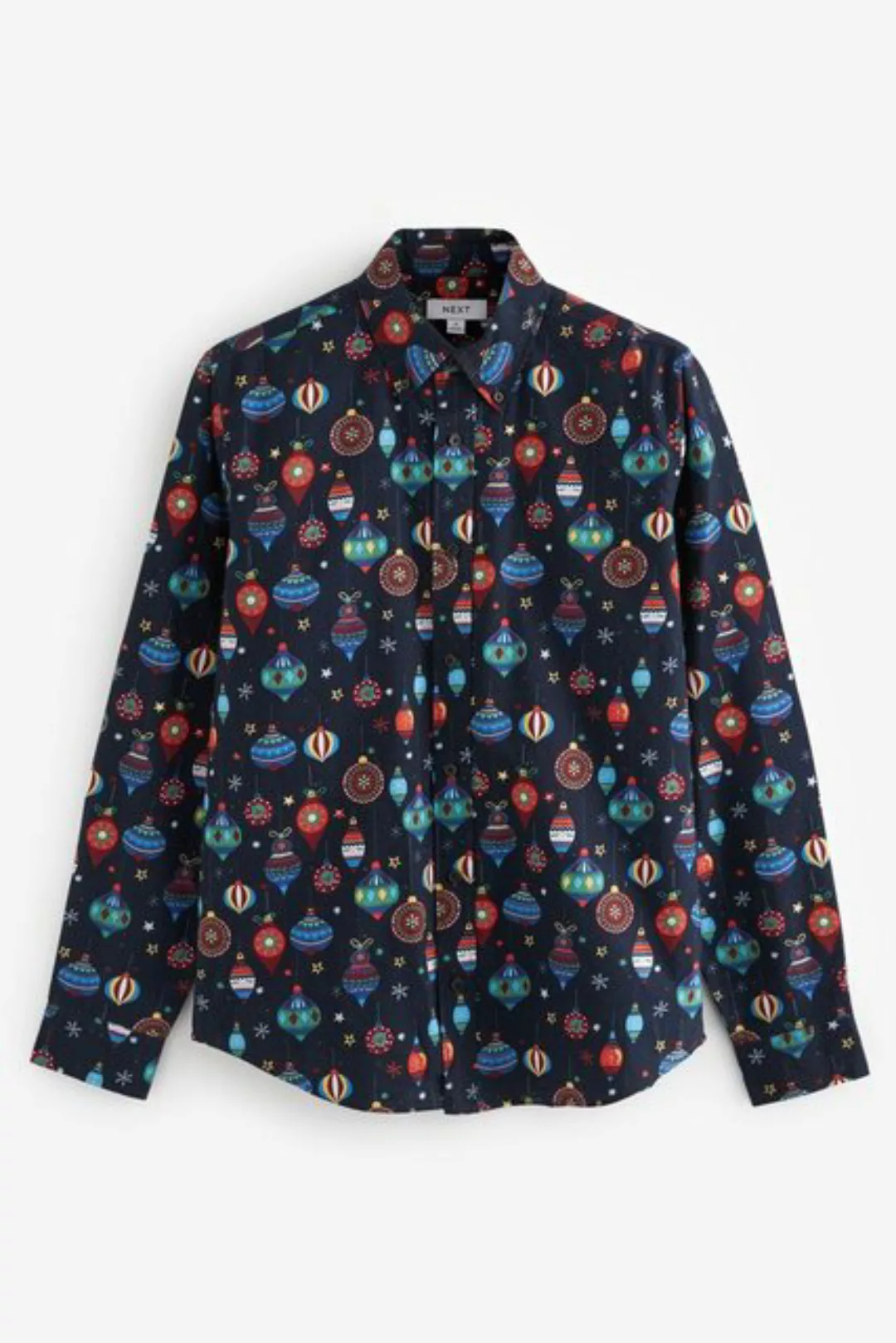 Next Langarmhemd Langärmeliges Hemd mit Weihnachtsmotiv (1-tlg) günstig online kaufen