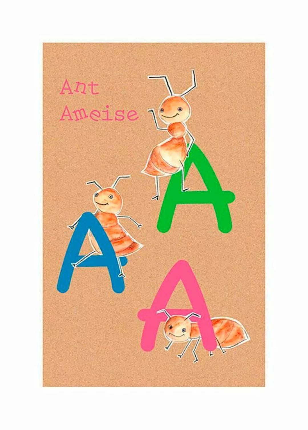 Komar Poster »ABC Animal A«, Buchstaben, (1 St.), Kinderzimmer, Schlafzimme günstig online kaufen