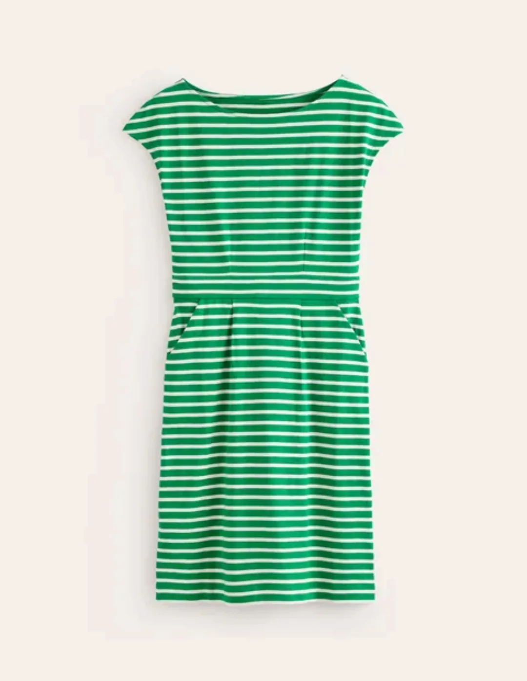 Florrie Jersey-Kleid Damen Boden, Grünes Tamburin, Naturweiß Streifen günstig online kaufen