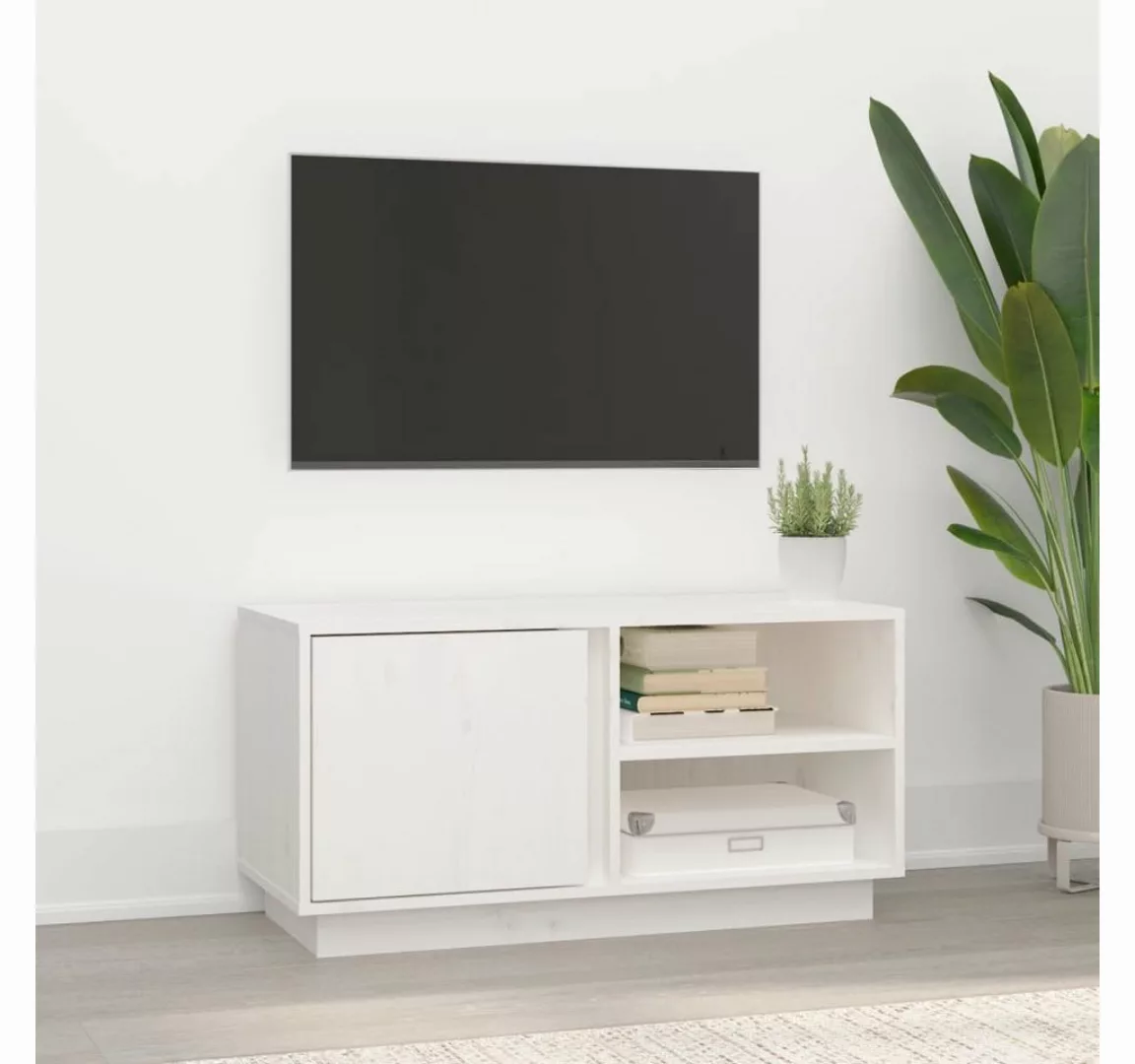 furnicato TV-Schrank Weiß 80x35x40,5 cm Massivholz Kiefer günstig online kaufen