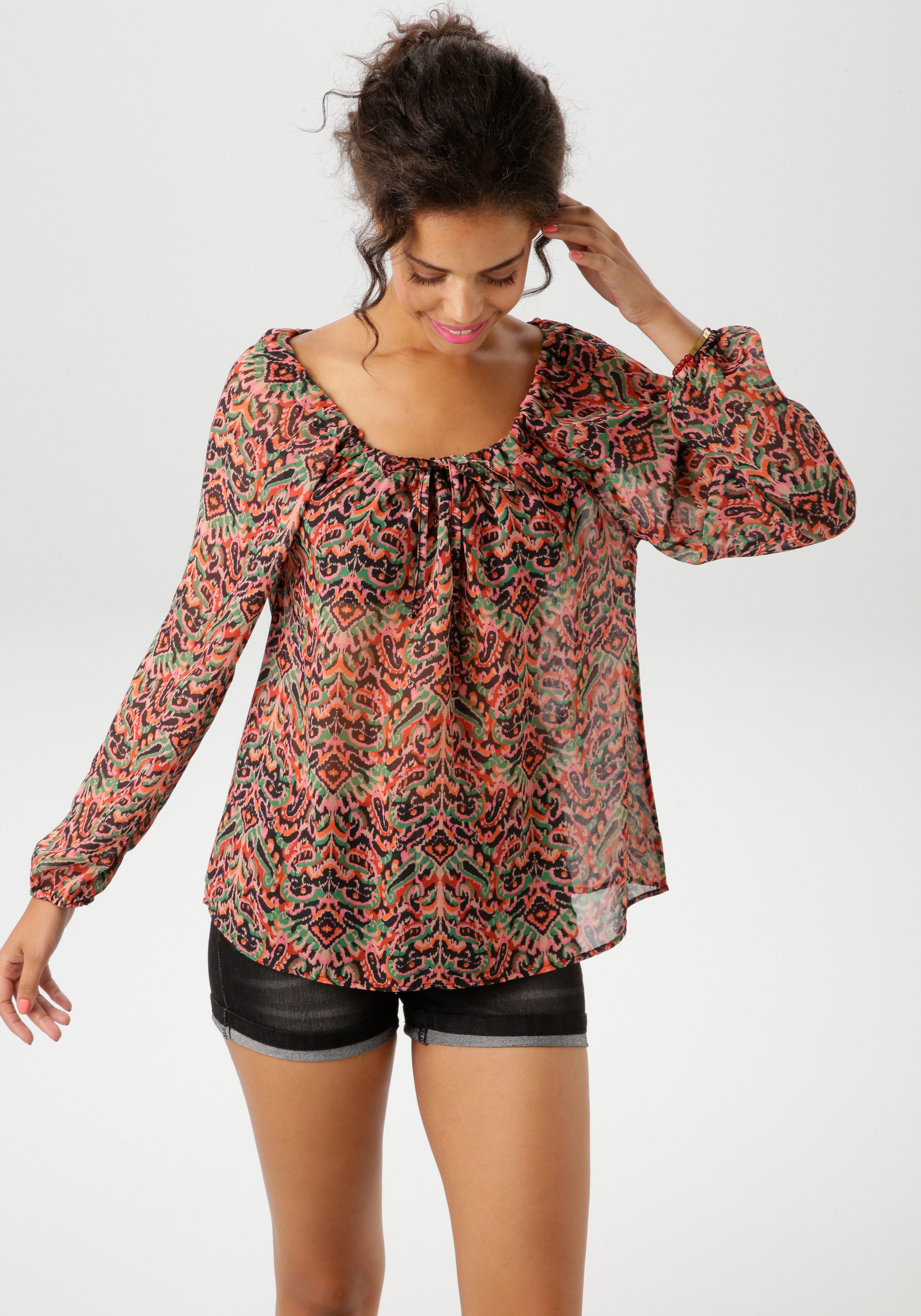 Aniston CASUAL Schlupfbluse mit raffiniertem Cut-Out günstig online kaufen