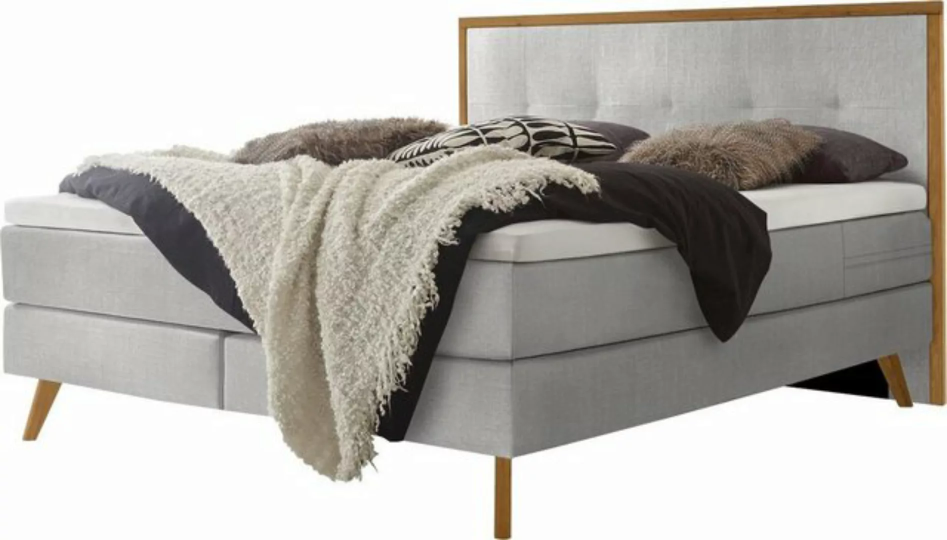 HASENA Boxspringbett Nordic, inkl. Topper, Kopfteilrahmen und Füsse aus mas günstig online kaufen