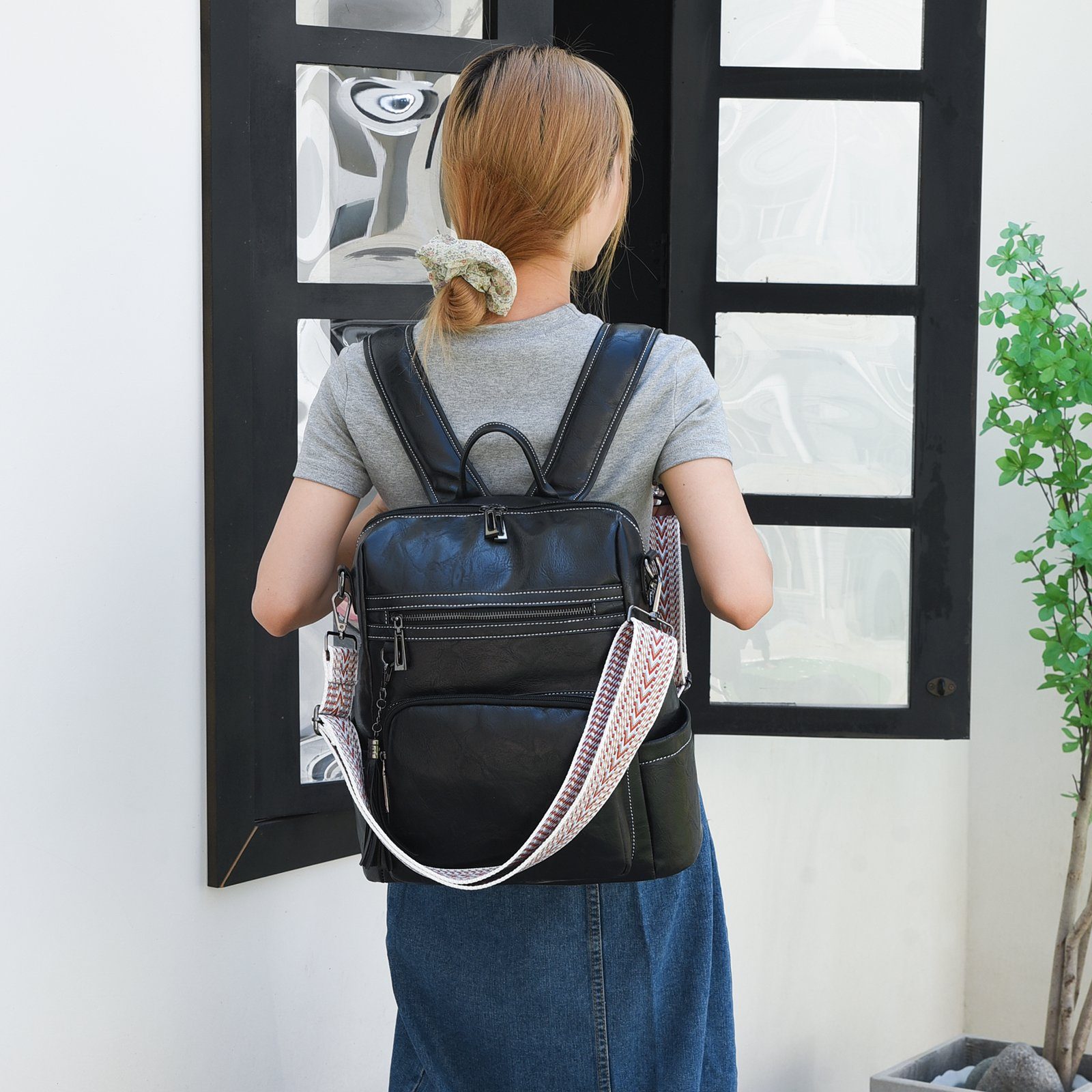 REDOM Rucksack Lederrucksack Laptoprucksack Schulrucksack Reiserucksack günstig online kaufen