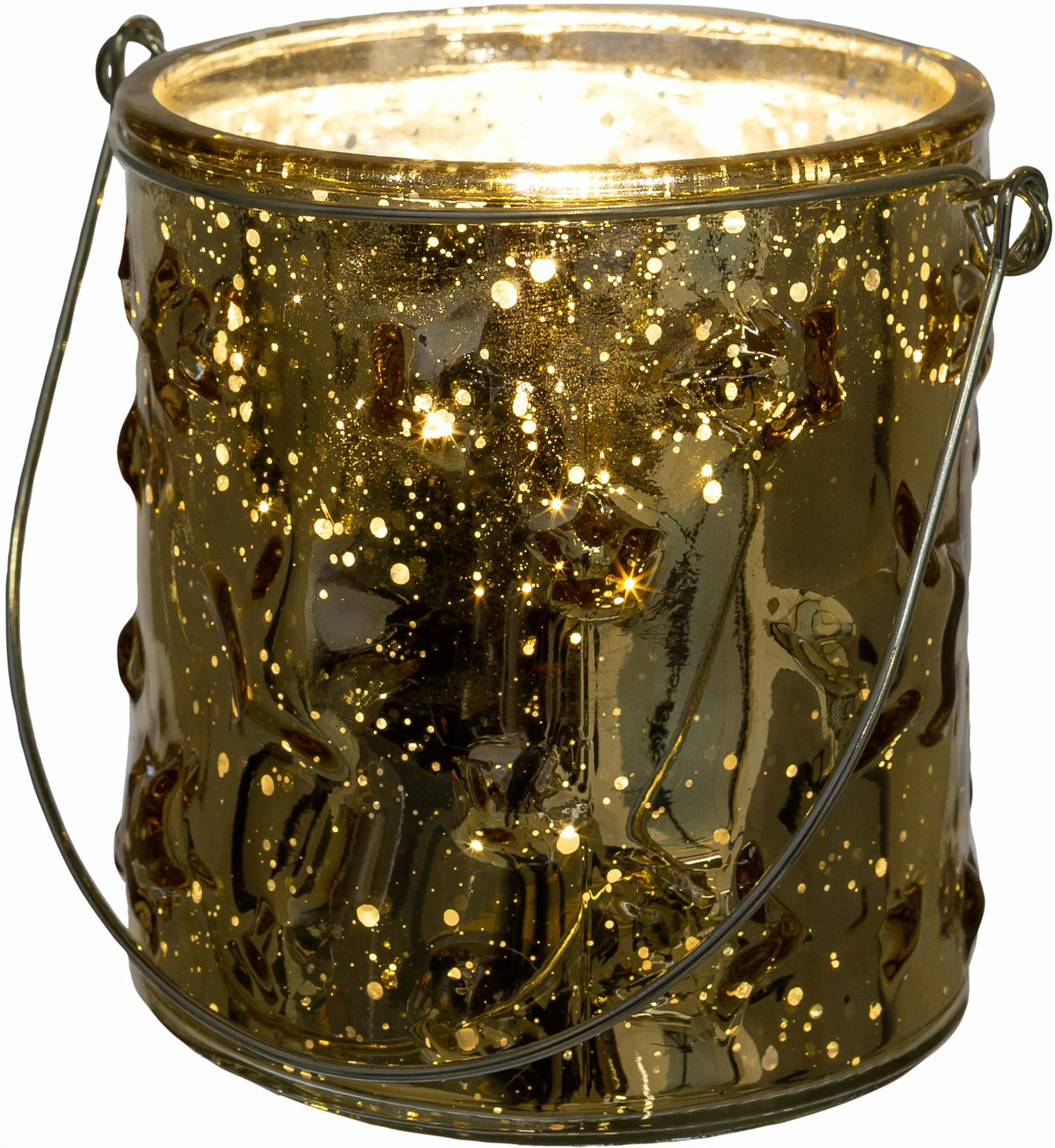 Creativ deco Windlicht "Weihnachtsdeko", (4 St.), Glas mit Stern-Struktur günstig online kaufen