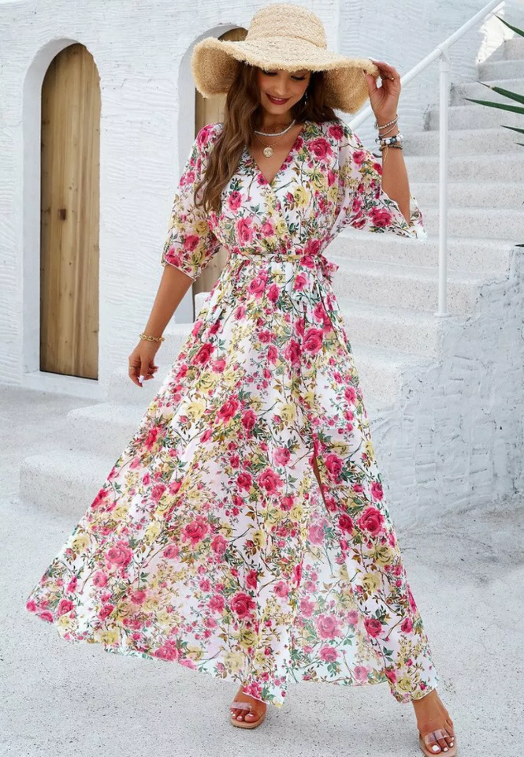 DEBAIJIA Dirndl Sommerkleid Damen Frauen Bedruckter Kleid lässiger Mode günstig online kaufen