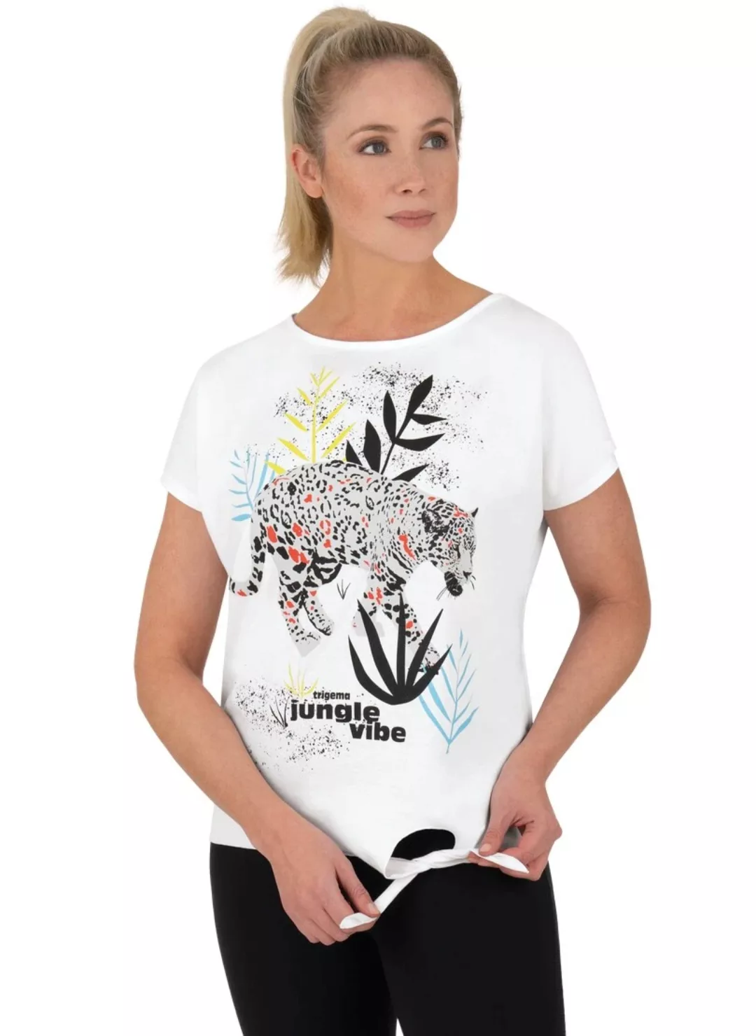 Trigema T-Shirt "TRIGEMA T-Shirt mit exotischem Druckmotiv" günstig online kaufen