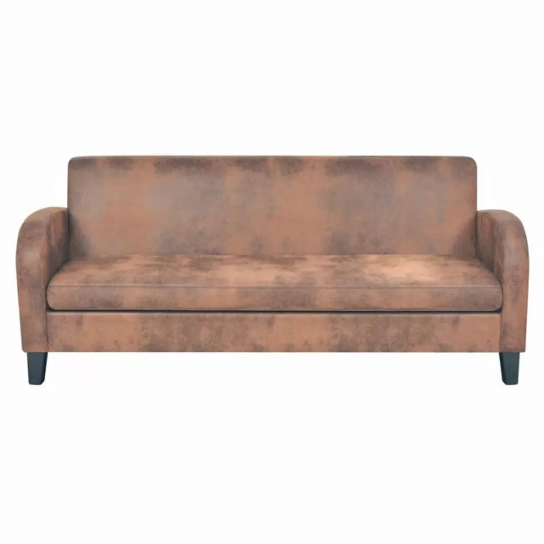 vidaXL Sofa 3-Sitzer Sofa Kunstleder Wildleder-Optik Braun günstig online kaufen