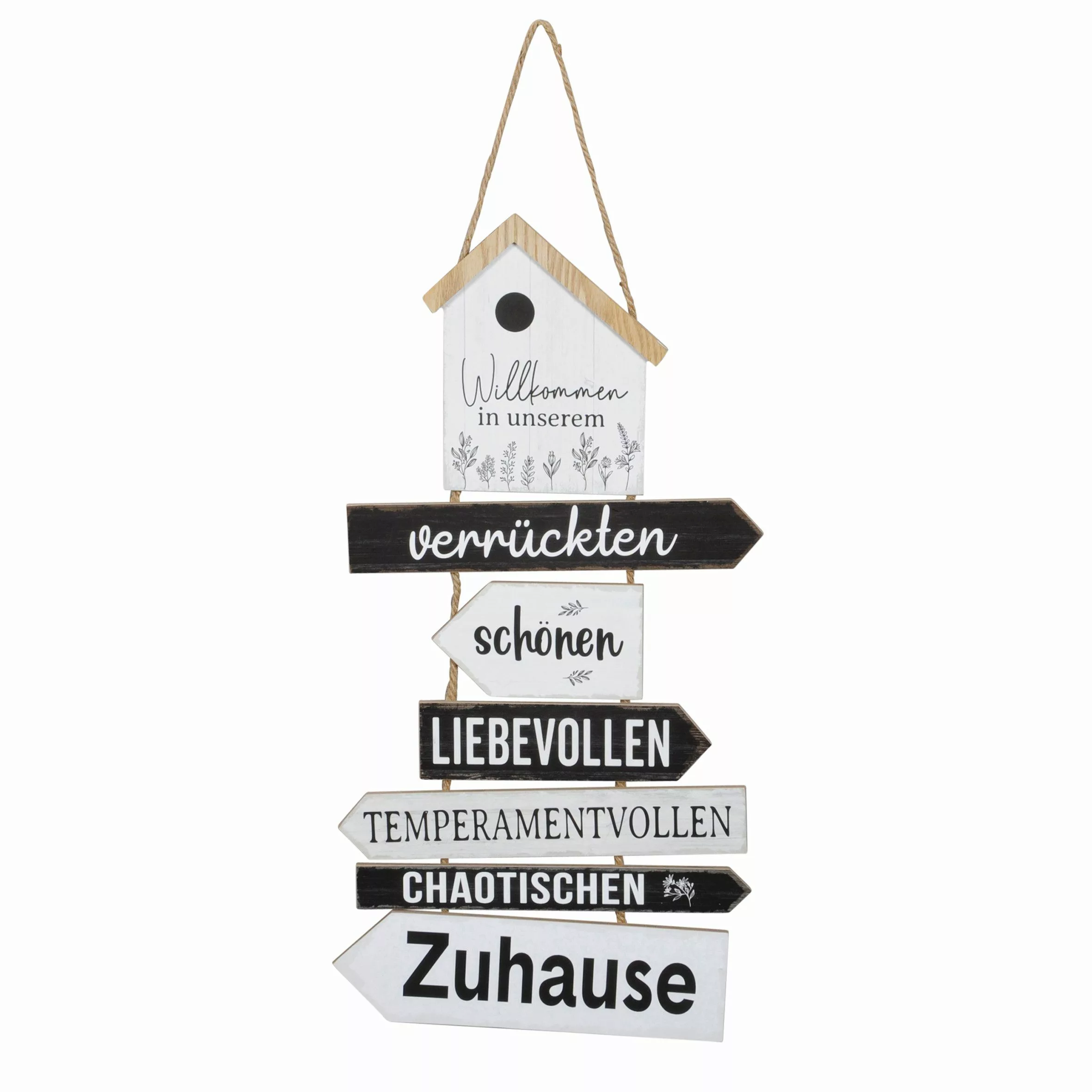 Spetebo Dekoobjekt Holz Wandschild Willkommen in günstig online kaufen