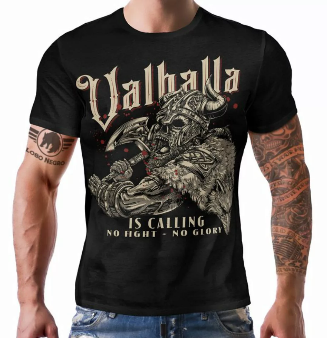LOBO NEGRO® T-Shirt für Wikinger Nordmann Keltic Fans: Walhalla is Calling günstig online kaufen