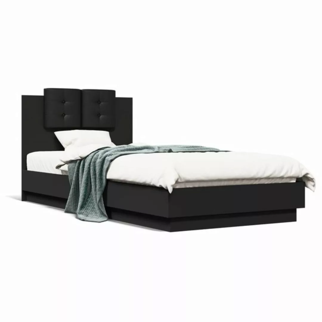 furnicato Bettgestell mit Kopfteil Schwarz 90x200 cm Holzwerkstoff (1-tlg) günstig online kaufen