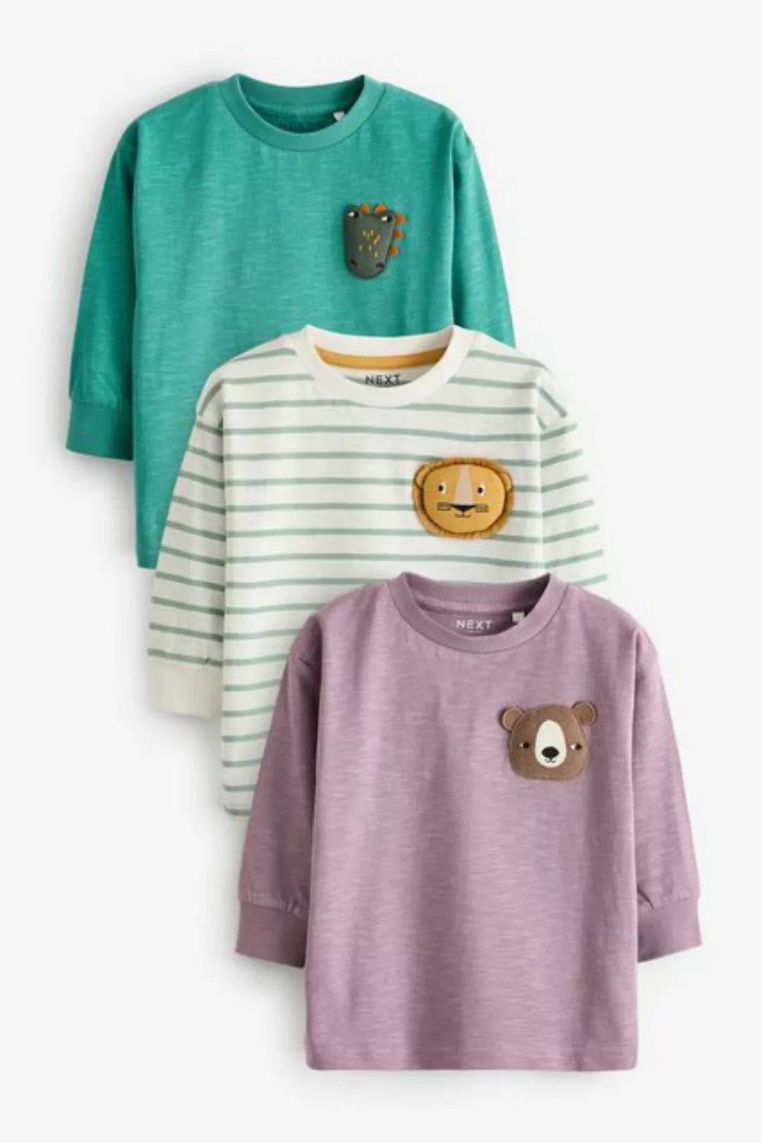 Next Langarmshirt 3er-Pack Langarmshirts mit Tiermotiven (3-tlg) günstig online kaufen