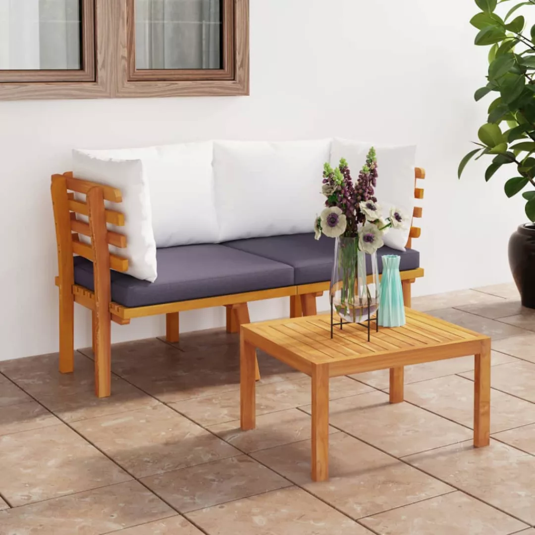 vidaXL Loungesofa 2-Sitzer-Gartensofa mit Kissen Massivholz Akazie, 1 Teile günstig online kaufen