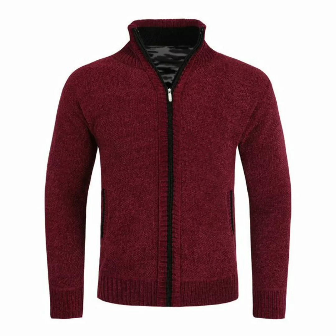 Allthemen Strickjacke Strickjacke mit Stehkragen Uni Grobstrick Cardigan fü günstig online kaufen