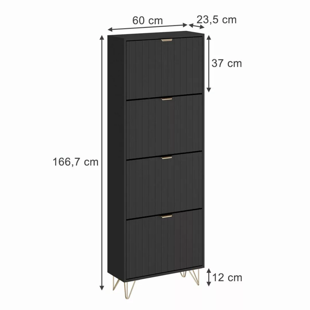 Vicco Schuhschrank Helge, Schwarz, 60 x günstig online kaufen