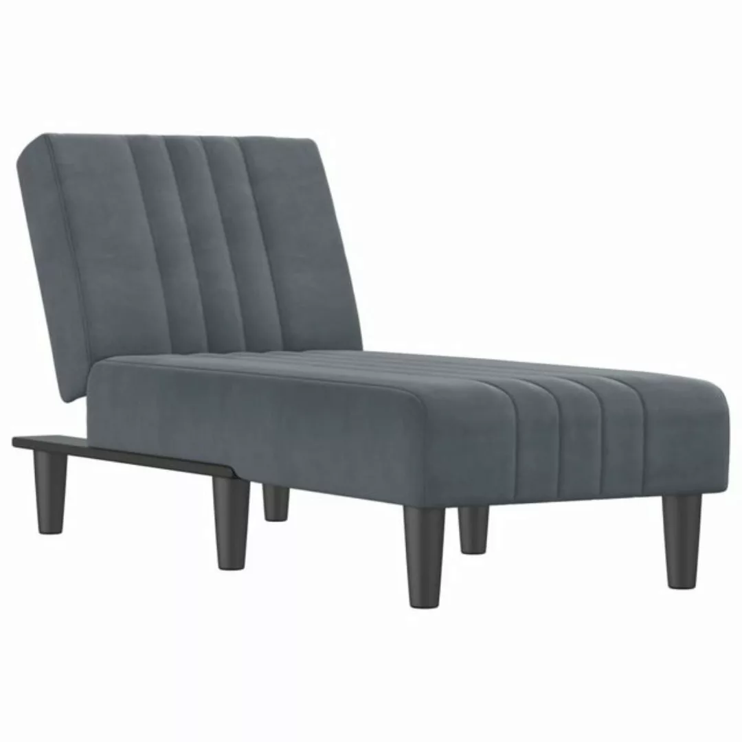 vidaXL Chaiselongue, Liegesofa Dunkelgrau Samt günstig online kaufen