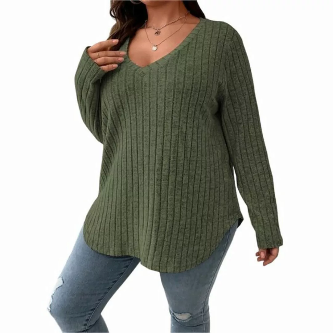 Zoclack Strickpullover Damen Tops Übergröße Lässig Lockerer Strickpullover günstig online kaufen