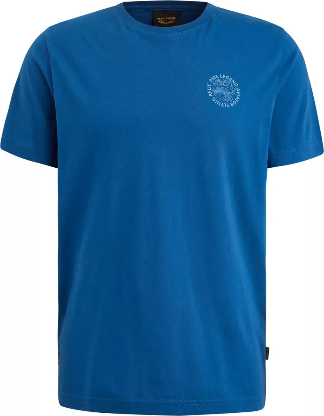 PME Legend Single Jersey T-Shirt Druck Blau - Größe 3XL günstig online kaufen