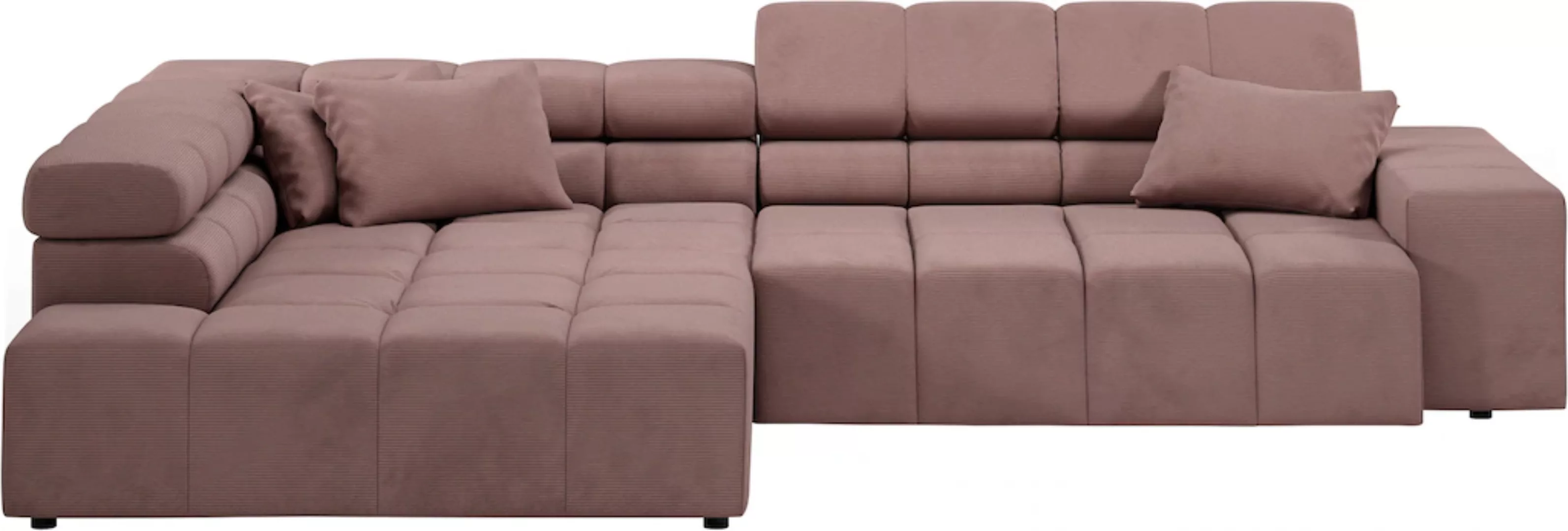 INOSIGN Ecksofa Ancona incl. Kopfteilverstellung, Zierkissen Breite 319cm, günstig online kaufen