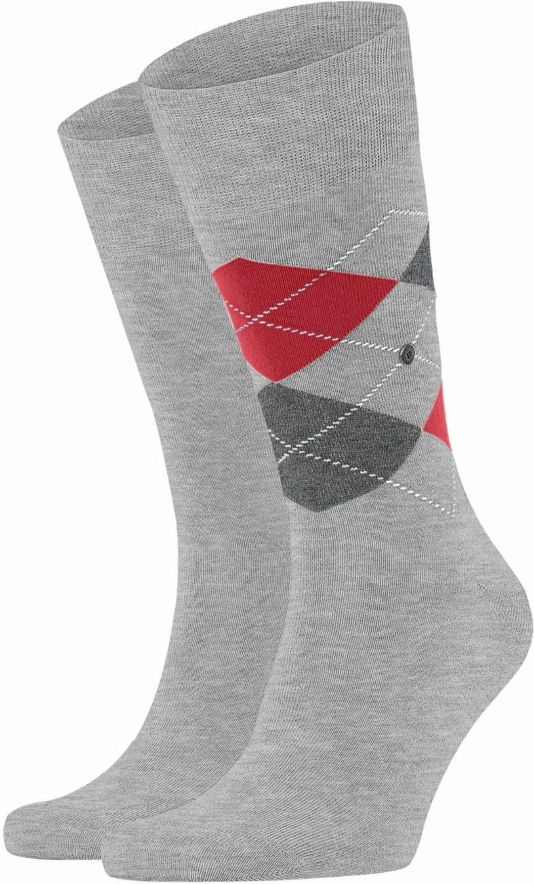Burlington 2-er Set Socken Hellgrau mit Argyle-Muster günstig online kaufen