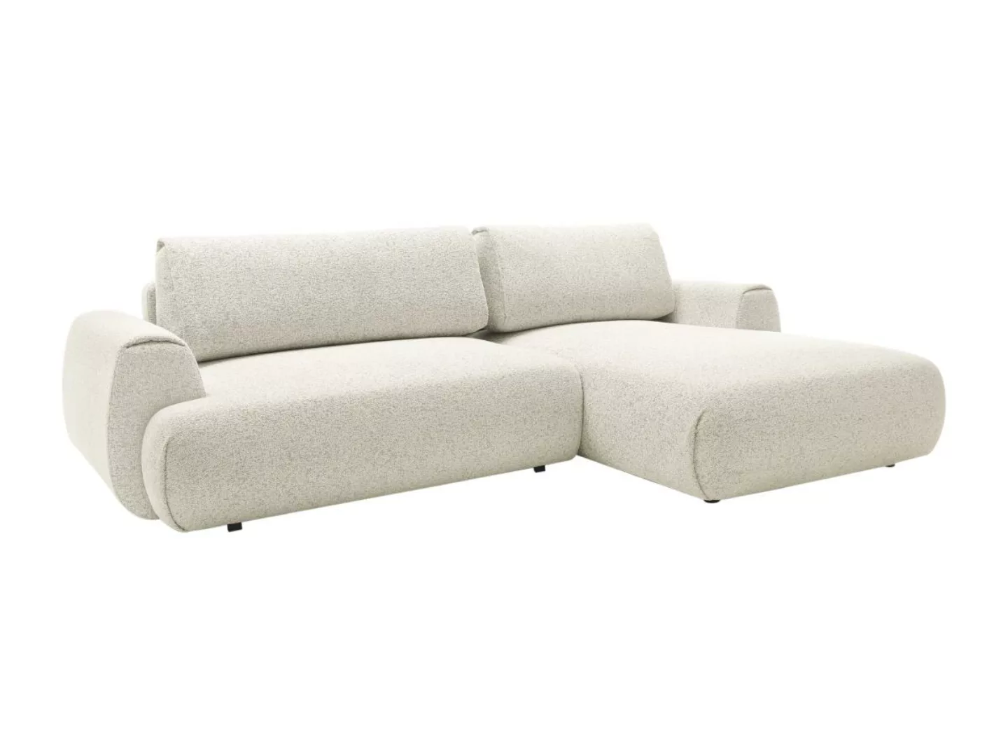 Ecksofa mit Schlaffunktion - Ecke rechts - Strukturstoff - Beige - MONELIA günstig online kaufen