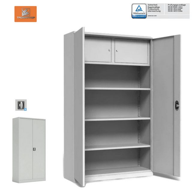 TRIZERATOP Aktenschrank Aktenschrank 120x42x200 cm 73kg mit 2 Tresoren günstig online kaufen