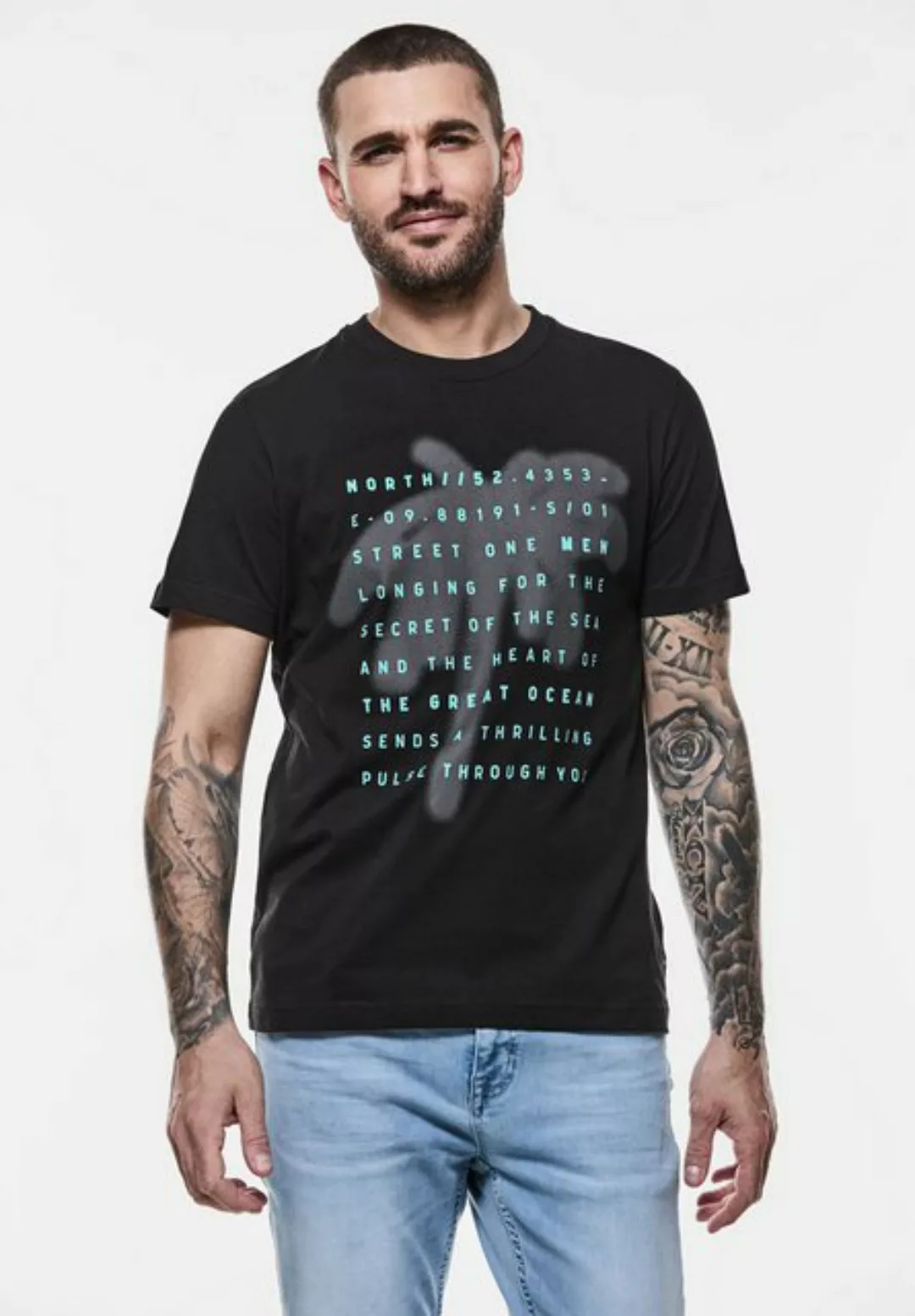 STREET ONE MEN T-Shirt, aus reiner Baumwolle günstig online kaufen