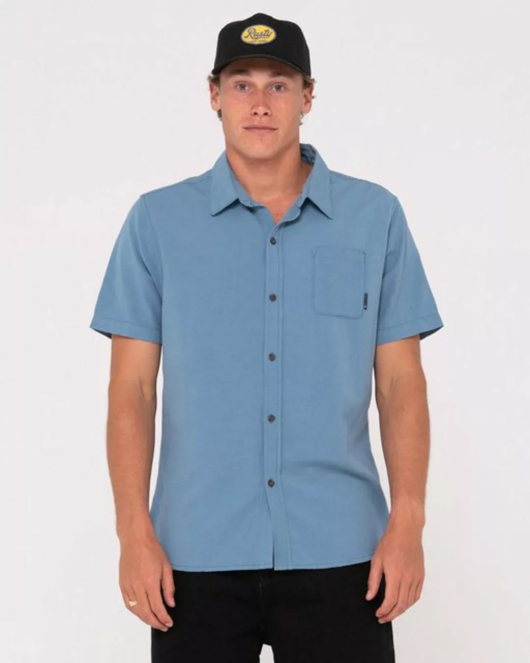 Rusty Leinenhemd Overtone Short Sleeve Linen Shirt günstig online kaufen
