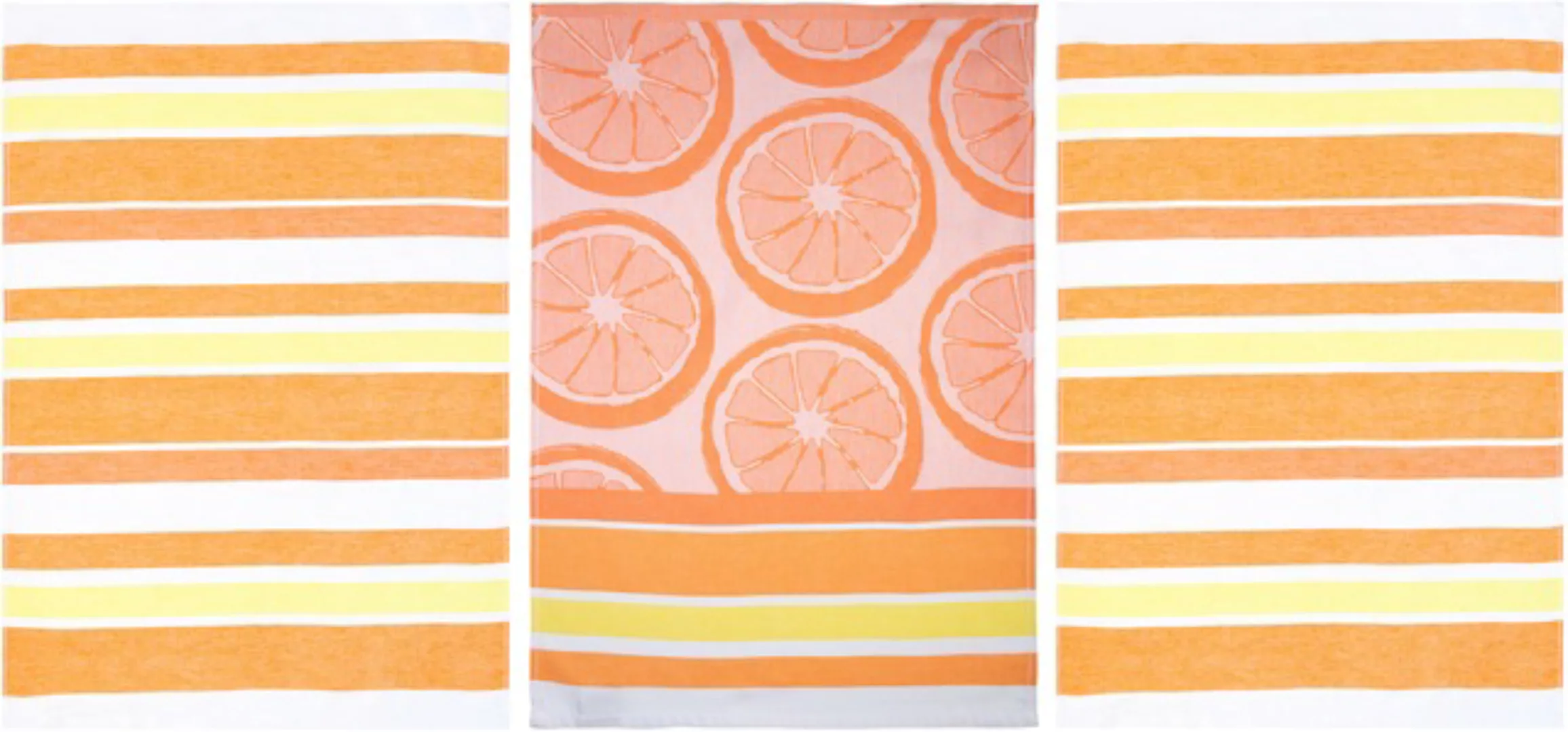 stuco Geschirrtuch »Summer Fruits Orange«, (Set, 3 tlg., 1x Geschirrtuch Fr günstig online kaufen