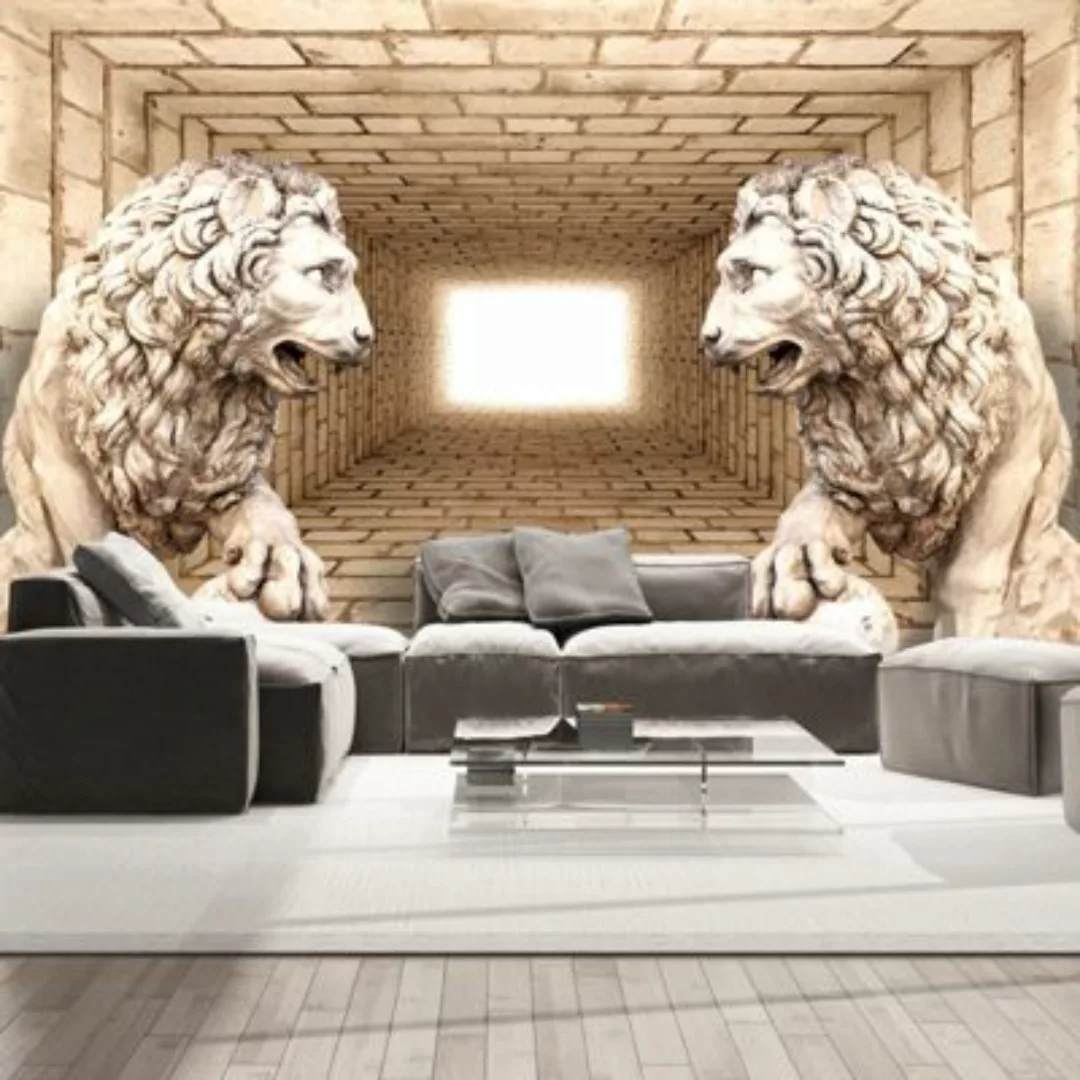 artgeist Fototapete Mystery of lions weiß-kombi Gr. 200 x 140 günstig online kaufen