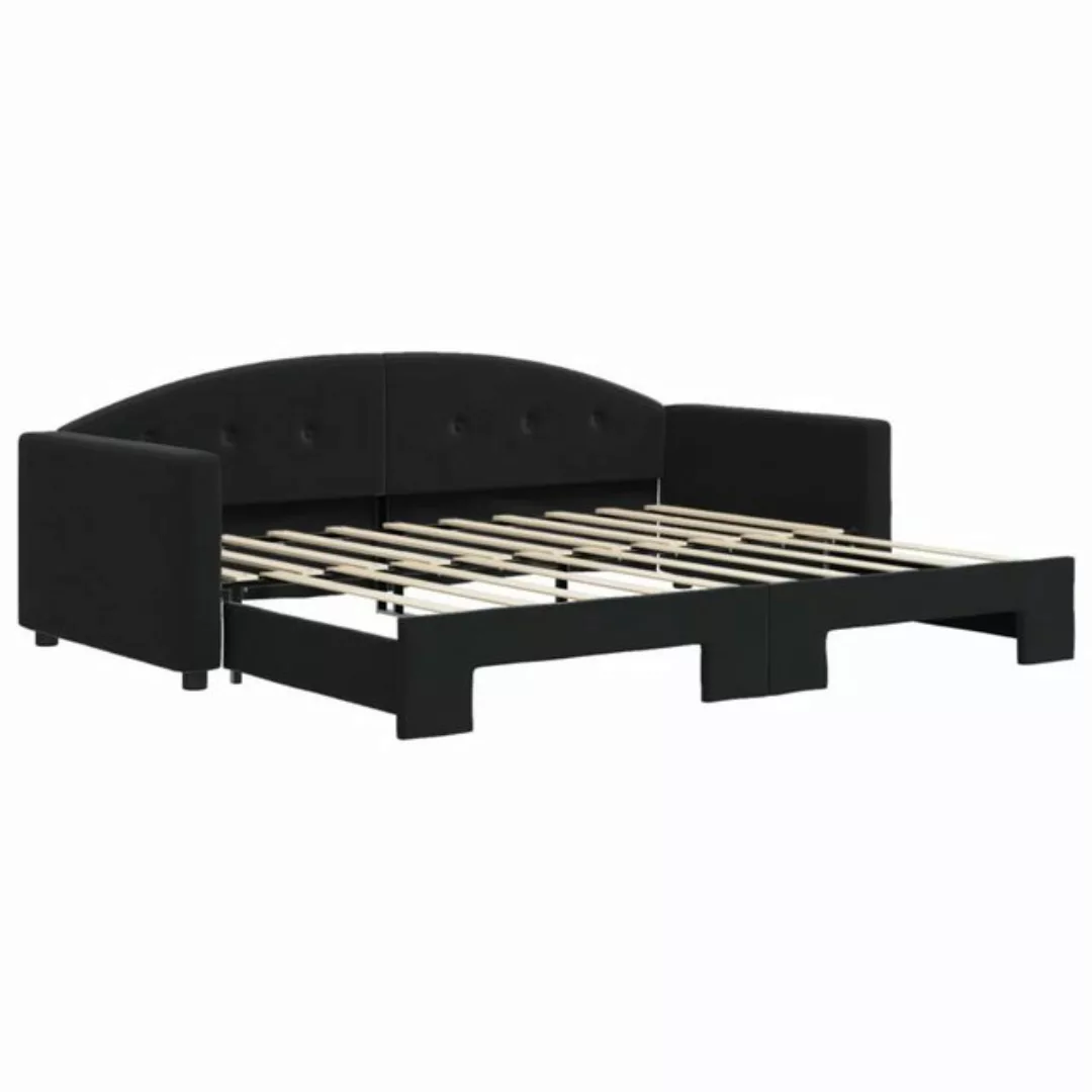 vidaXL Gästebett Gästebett Tagesbett Ausziehbar Schwarz 90x190 cm Samt Bett günstig online kaufen