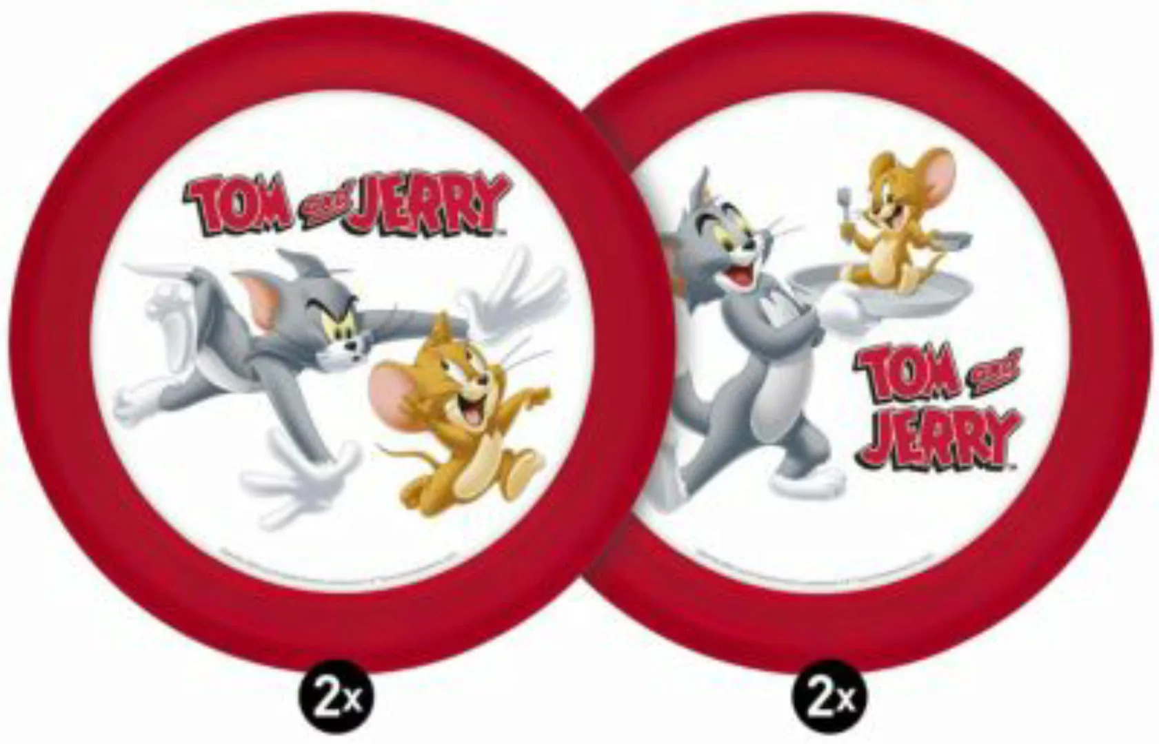Geda Labels Teller Tom & Jerry 4er Set 21cm Kinderteller rot günstig online kaufen
