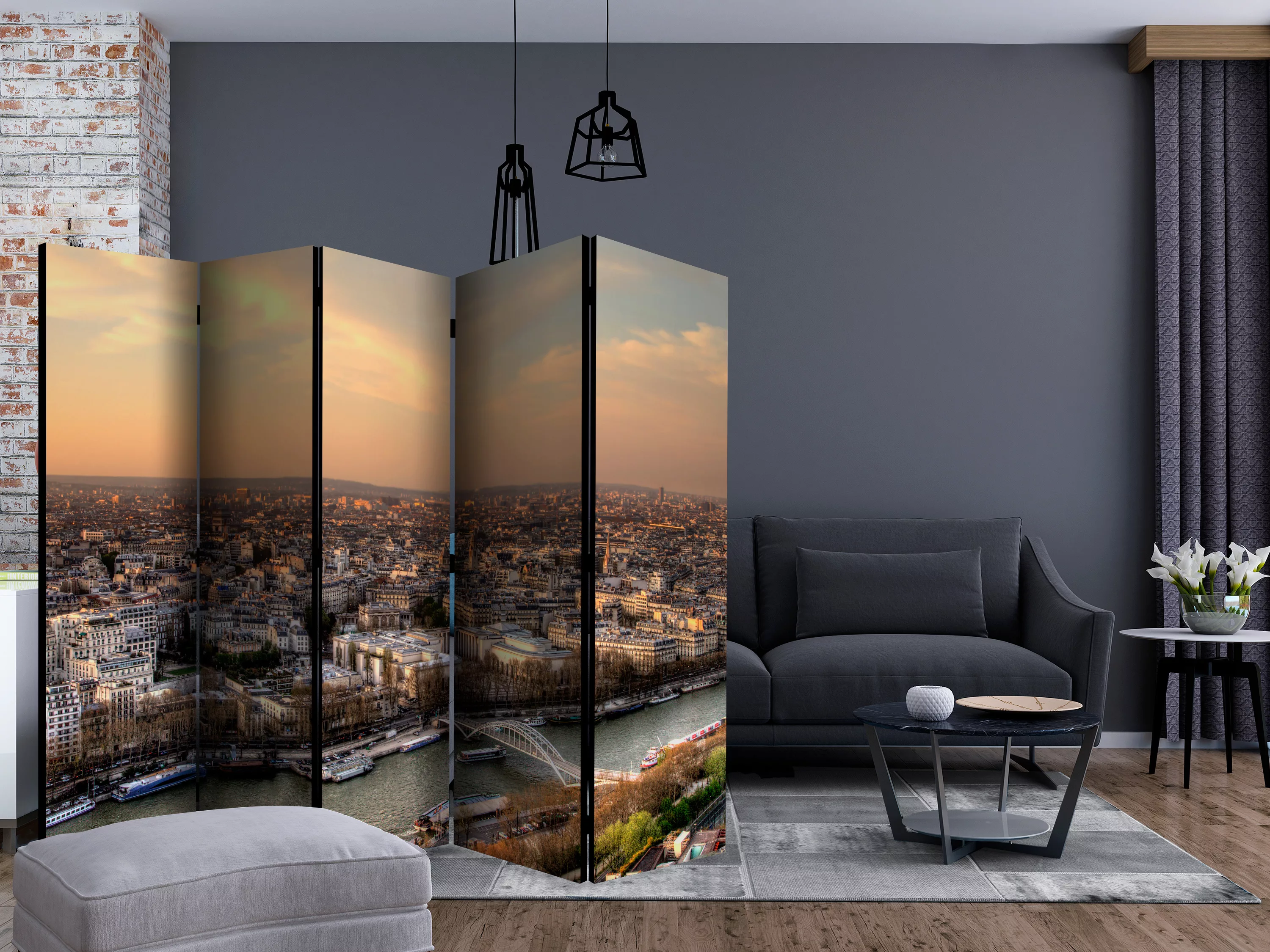 5-teiliges Paravent - Barges On The Seine Ii [room Dividers] günstig online kaufen