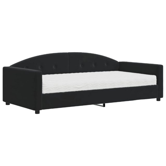 vidaXL Gästebett Gästebett Tagesbett mit Matratze Schwarz 100x200 cm Samt B günstig online kaufen