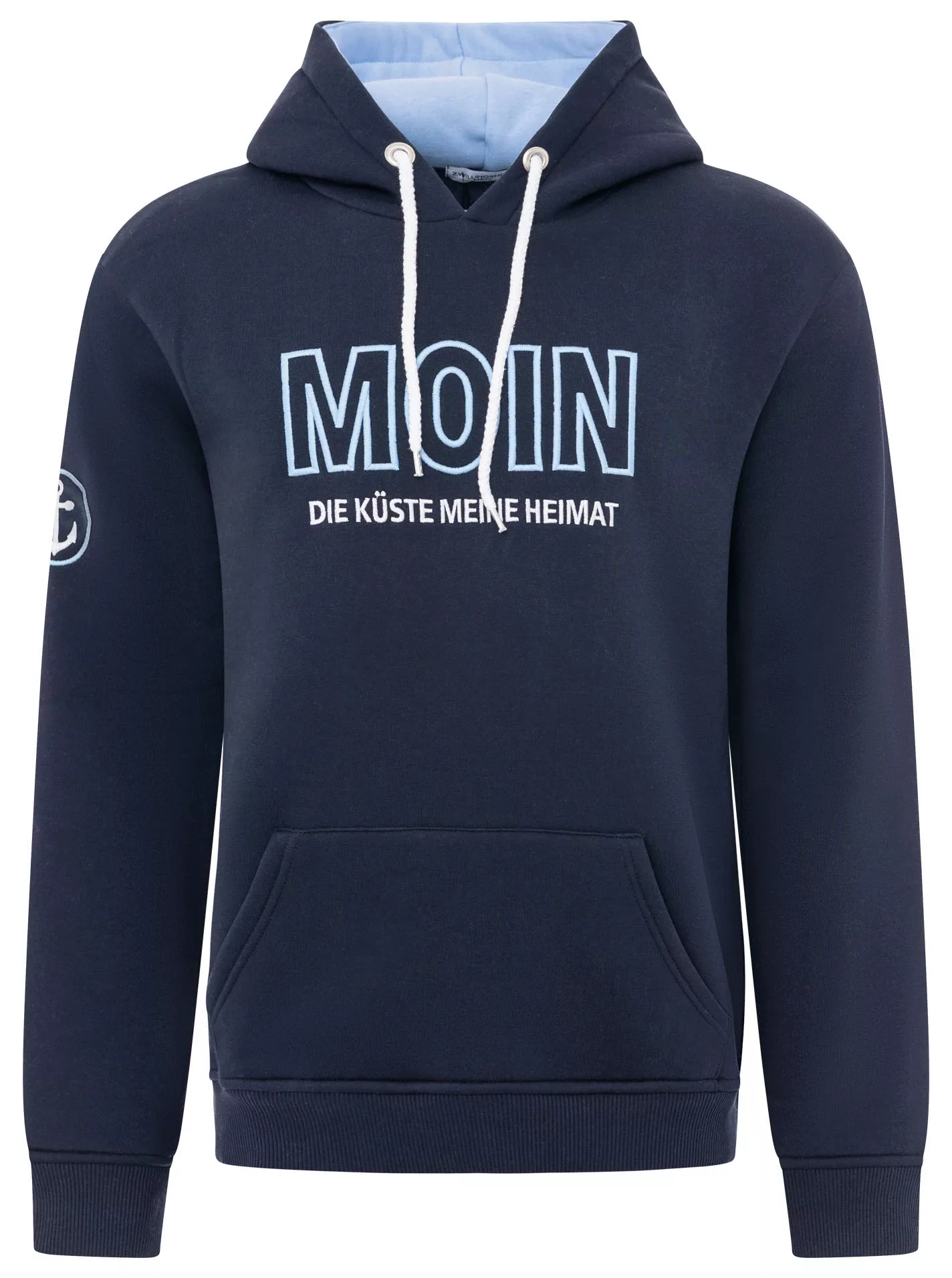 Zwillingsherz Hoodie ""Moin"", mit gesticktem Schriftzug und Ankermotiv am günstig online kaufen