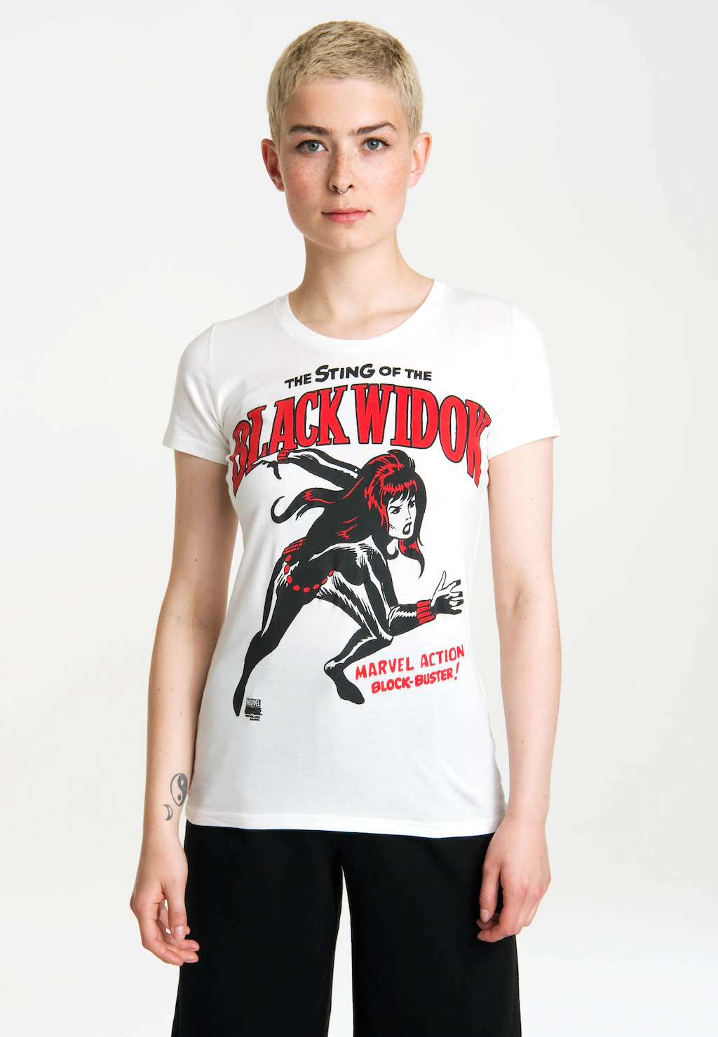 LOGOSHIRT T-Shirt "Black Widow", mit Superheldinnen-Frontdruck günstig online kaufen