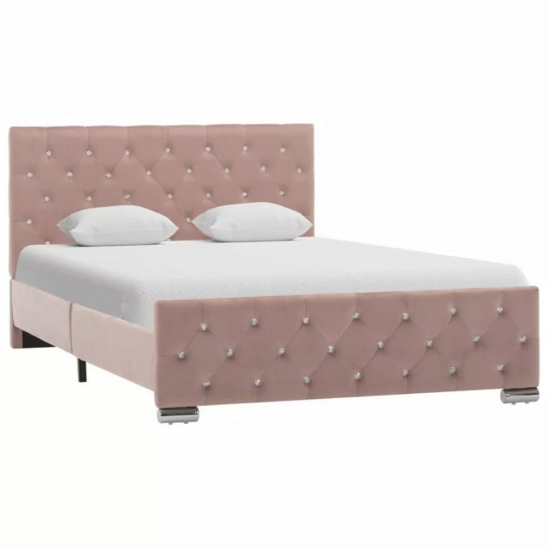 furnicato Bett Bettgestell Rosa Samt 120x200 cm günstig online kaufen