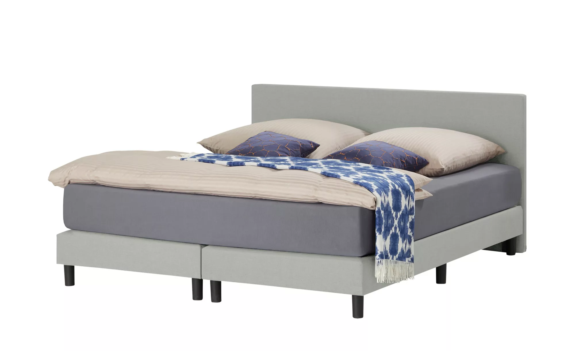 Boxspringbett  Cisano ¦ grau ¦ Maße (cm): B: 180 H: 91 Betten > Boxspringbe günstig online kaufen