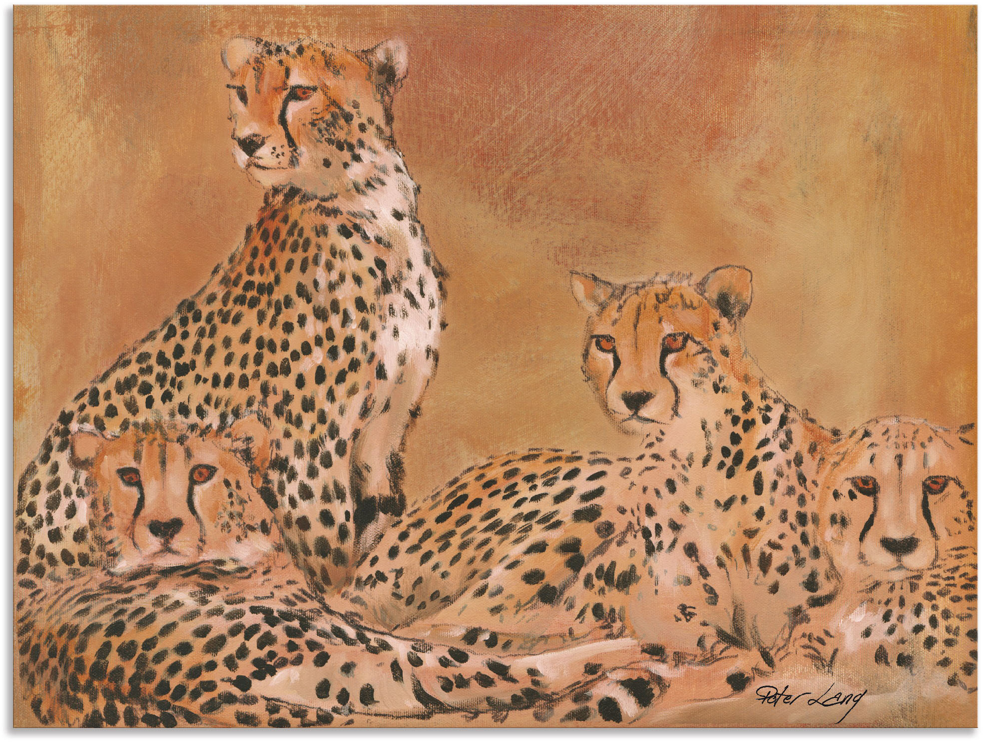 Artland Wandbild "Geparden", Wildtiere, (1 St.), als Alubild, Outdoorbild i günstig online kaufen
